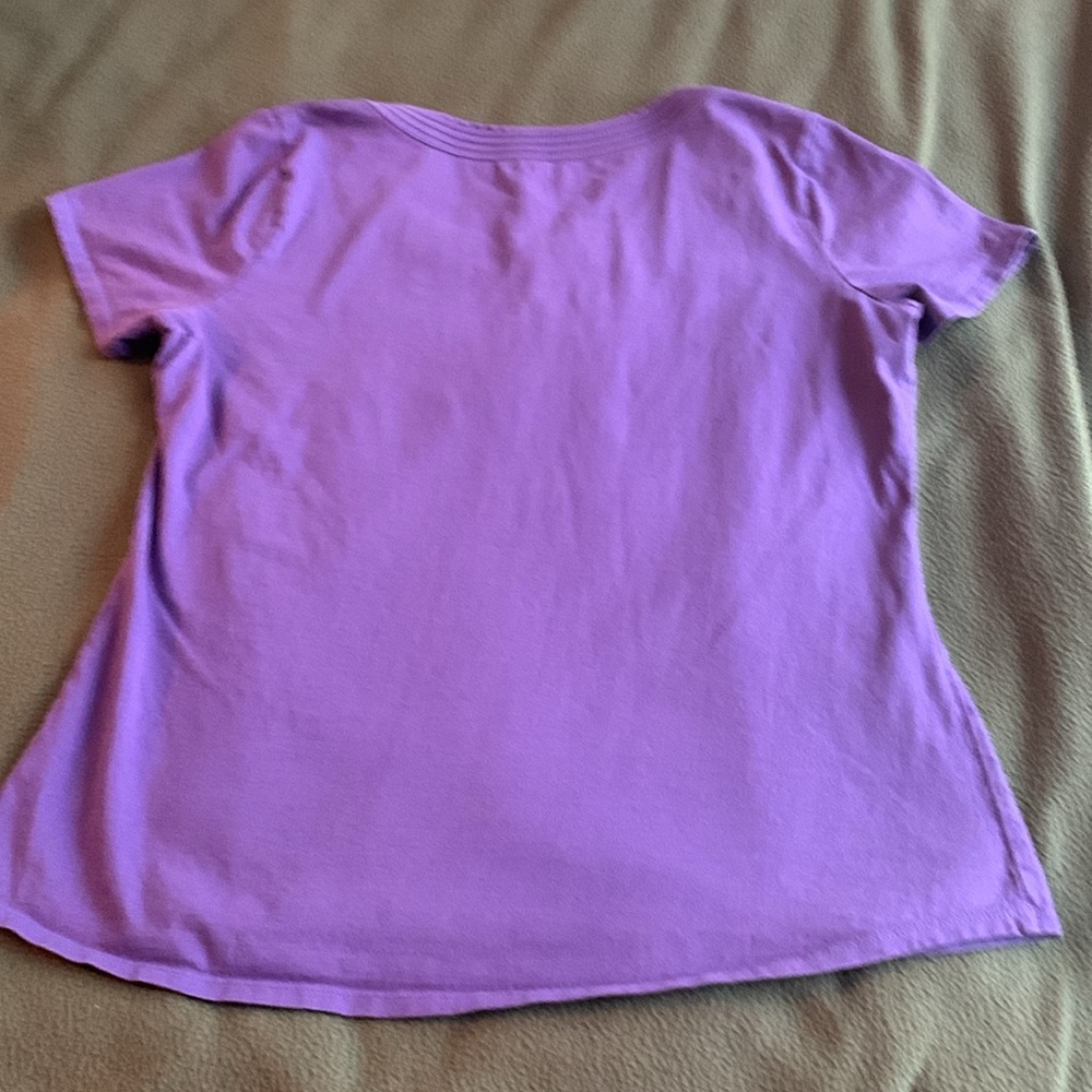 Coldwater Creek purple short sleeve shirt. Size medium (10-12) - Picture 6 of 6